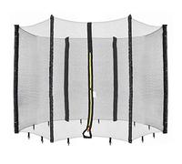 AREBOS Filet de sécurité Trampoline | Ø 305 cm | 6 piquets | Résistant aux UV, aux intempéries, à Mailles serrées, verrouillable