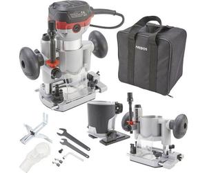 AREBOS Fraiseuse d’établi Deluxe 710W avec Trimmer, base plongeante et mallette - précision et puissance pour bricolage