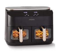AREBOS Friteuse à air chaud double 10 L, 2×5 L, Airfryer 2450 W, 8 programmes