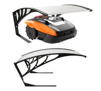 AREBOS Garage pour tondeuse robot | Tondeuse robot Automower | Carport 102 x 79 x 46 cm | Résistant aux intempéries + protection UV | avec pieds en métal argenté