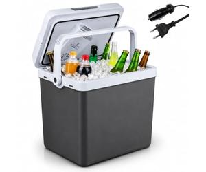 AREBOS Glacière 25 litres | pour refroidir et garder au chaud | Mini réfrigérateur | Glacière thermoélectrique | avec mode ECO | 12/230 V pour voiture et prise électrique | Anthracite