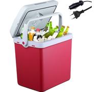 AREBOS Glacière 25 litres | pour refroidir & maintenir au chaud | Réfrigérateur mobile avec mode ECO | 12/230 V pour voiture & prise de courant | Sac isotherme | Sac isotherme | Rouge