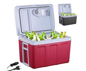 Arebos Glacière 40 litres | pour Refroidir & Maintenir au Chaud | Réfrigérateur Mobile | 12/230 V pour Voiture & Prise de Courant | Glacière électrique | Rouge