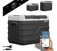Arebos Glacière à compresseur 35 L | Réfrigérateur & congélateur Portable Jusqu’à -20 °C | Application & Commande Intelligente | 12/24V & 230V | USB | pour Voiture, Camion, Bateau, Camping-Car