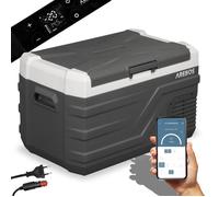 AREBOS Glacière compresseur 26 l | Glacière électrique congeler et garder au chaud | Réfrigérateur jusqu'à -20 °C | Noir