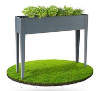 AREBOS Jardinière Surélevée avec roulettes et Tablette 101,5 x 26 x 80 | Bac de Culture pour Jardin, Terrasse ou Balcon | Idéale pour Légumes, Fruits et Herbes Aromatiques