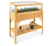 AREBOS Jardinière surélevée en bois avec rehausse pour couche précoce & casier de rangement | pour jardin, balcon & terrasse | 119 x 53 x 124 cm | Jardinière & bac à fleurs