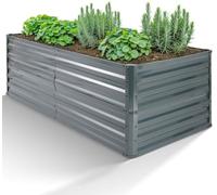 AREBOS Jardinière surélevée en métal - 240 x 90 x 45 cm En acier galvanisé