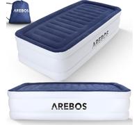 AREBOS Lit à air avec pompe intégrée Matelas à air autogonflant Lit d'invité 203 x 95 x 51 cm bleu / blanc