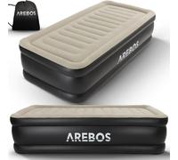 AREBOS Lit à air avec pompe intégrée Matelas à air autogonflant Lit d'invité 203 x 95 x 51 cm Gris / Anthracite