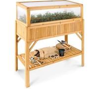 AREBOS Jardinière surélevée en bois avec rehausse pour couche précoce & casier de rangement | pour jardin, balcon & terrasse | 119 x 53 x 124 cm | Jardinière & bac à fleurs