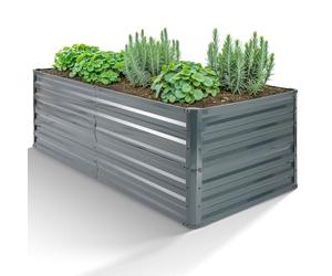 AREBOS Lit surélevé en métal 240x90x79 cm | Lit de Jardin en Acier galvanisé | Lit de Plantation résistant aux intempéries & à la Rouille | Lit de légumes rectangulaire pour Jardin & terrasse