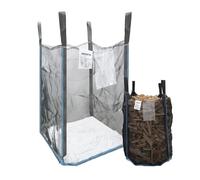 Arebos Lot de 5 Sacs Bois Premium 100x100x160 cm | 4 Passants & Tablier de Remplissage | Capacité 1500 kg | SF 5:1, EN ISO 21898 | Pour Gravats et Bois