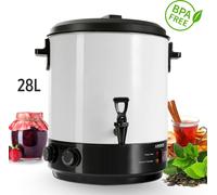 AREBOS Machine à cuire 28 L 1800 W | Thermostat 30-110 °C | Cuiseur à vin chaud blanc