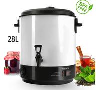 AREBOS Machine à cuire 28 L 2500 W | Thermostat 30-110 °C | Cuiseur à vin chaud blanc