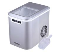Arebos Machine à glaçons | Ice Cube Maker | 12 kg / 24 h | 10-15 minutes de production | 2 tailles de glaçons | Réservoir d'eau de 2,2 litres | Machine à glaçons | Fonction autonettoyante | Argenté