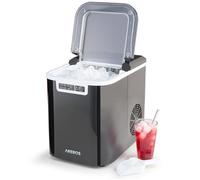 AREBOS Machine à glaçons | 12 kg / 24 h | 10-15 minutes de production | 2 tailles de glaçons | Réservoir d'eau de 2,2 litres | Noir