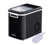 AREBOS Machine à glaçons | 12 kg / 24 h | 10-15 minutes de production | 2 tailles de glaçons | Réservoir d'eau de 2,2 litres | Noir