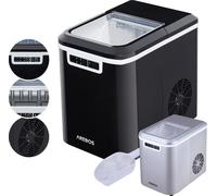AREBOS Machine à glaçons, Ice Cube Maker, 12 kg / 24 h, temps de production 10-15 minutes, 2 tailles de glaçons, réservoir d'eau 2,2 litres, machine à glaçons, silencieuse, fonction autonettoyante, no