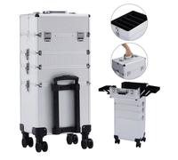 Arebos Valise à roulettes 4 en 1 avec poignée Extensible et 8 serrures + 2 clés | Doublure en Velours