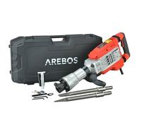 Arebos Marteau de démolition Marteau à percussion 1700W | 60 joules | 1900 coups par minute | Mallette avec roues incluse