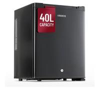 AREBOS Mini Réfrigérateur 40L | Mini Bar Silencieux ≤27 dB | Réfrigérateur Compact Verrouillable avec LED & Température Réglable 5-18 °C | Petit Frigo Bureau | Noir