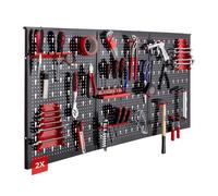 AREBOS Panneau perforé 6 pièces 235x59,5 cm Panneau à outils avec 34 pièces de crochets et supports