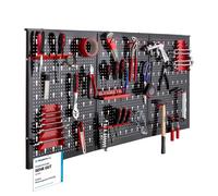 AREBOS Paroi Outils en Trois Parties Jeu de 17 Crochets perforée en métal Rouge