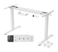 AREBOS Cadre de Bureau électrique réglable en Hauteur à 2 Moteurs Blanc | 120 kg | 3 hauteurs mémorisées | 72-120 cm | Anticollision gyroscope | 25 mm/s | Plateaux 110-200 × 60-80 cm