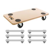 Arebos Planche à roulettes | 6 pièces | jusqu'à 200 kg de Charge | Coussinets en Caoutchouc Inclus | roulettes de Transport | roulettes pour Meubles | Aide au Transport pour Le déménagement
