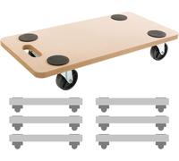 AREBOS Planche à roulettes | 6 pièces | jusqu'à 200 kg de Charge | Coussinets en Caoutchouc Inclus | roulettes de Transport