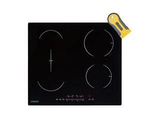 Arebos Plaque de cuisson à induction, avec fonction booster | 7200 W | 4 plaques Flexzone | 59 cm | chauffage rapide autonome | avec capteur tactile, minuterie, sécurité enfant, protection contre la