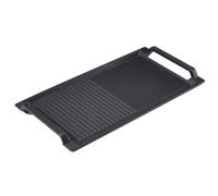 Arebos Plaque de cuisson pour induction | 43,2 x 22,9 cm | Fonte spécialement pour plaques à induction | avec base antiadhésive résistante aux rayures | Semi-nervurée et semi-lisse