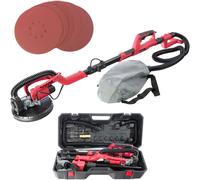 AREBOS Ponceuse à col long 750 W | 225 mm, aspiration & sac à poussière, 6 disques abrasifs & coffret