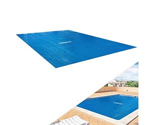 Arebos Pool bâche Solaire/Couverture | Bâche Solaire carrée Ø 2,6 x 1,6 m Bleu | Bâche Solaire épaisseur 120 µm | Rouleau Solaire découpable | Bâche Thermique