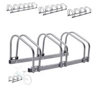 Arebos Râtelier à vélo pour 3 vélos | Support multiple avec espacement des roues de 21 cm | Support vélo pour largeur de pneu de 35 à 60 mm | Support de roue 70 x 30 x 26 cm | Support mural ou au sol