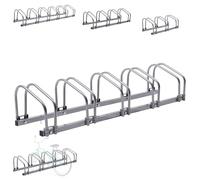 Arebos Râtelier à vélo pour 5 vélos | Support multiple avec espacement des roues de 21 cm | Support vélo pour largeur de pneu de 35 à 60 mm | Support de roue 130 x 30 x 26 cm