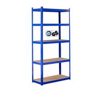 AREBOS Étagère pour Charges Lourdes 180x90x40 cm | 875kg | 0,63 mm | 5 Plaques MDF | Stockage de Cave | Enfichable | Atelier | Bleu