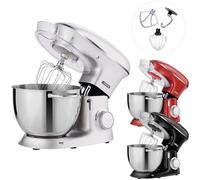 AREBOS Robot Pâtissier Professionnel 1500W |Argent| Robot de Cuisine Multifonction | XXL Bol d'Acier Inoxydable 8 Litres
