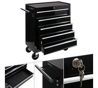 AREBOS Servante Caisse à Outils Chariot d’Atelier 5 tiroirs Verrouillable