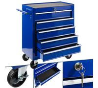 AREBOS Servante Caisse à Outils Chariot d’Atelier 5 tiroirs Verrouillable