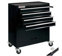 AREBOS Servantes d'atelier 4 Compartiments + Grand Compartiment | tiroirs sur roulements à Billes | 2 roulettes avec Frein Noir