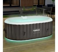 AREBOS Spa Gonflable avec éclairage LED 2 personnes 190x120 cm Ovale 550L