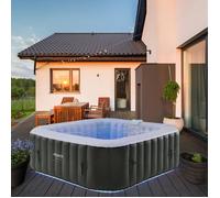 AREBOS Spa Gonflable | Intérieur et extérieur | 185x185cm | 6 Personnes | 130 Jets de Massage | 910 L | Wellness Massage