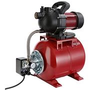 Arebos Station de pompage domestique / 1000 watts/Débit 3500 l/h/Hauteur de refoulement 44 mètres/Réservoir 19 l