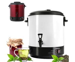 Arebos Stérilisateur automatique 28 L | Electrique Distributeur de boissons chaudes 2500 W | température réglable 30-110 °C | avec thermostat | marmite à vin chaud | cuve à stériliser | faitout