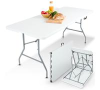 AREBOS Table Pliable de Camping | Pliante Plastique Robuste | Blanche Table de Jardin terrasse | Buffet intérieur extérieur | Blanc
