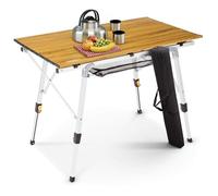 AREBOS Table de camping 90 x 51,5cm Table à roulettes en aluminium Table pliante