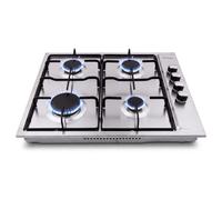 Arebos Table de cuisson à gaz 4 feux | 58 cm Cuisinière à gaz en acier inoxydable avec protection automatique contre les flammes | Gaz naturel ou propane