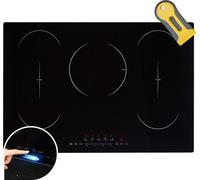 AREBOS Table de cuisson à induction | 9800 W | 5 plans de cuisson avec 2 zones flexibles | 77 cm | Autonome | avec Sensor Touch